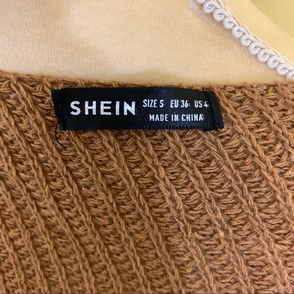 SHEIN Oversize Knit Cardigan Camel Small - Picture 4 of 5